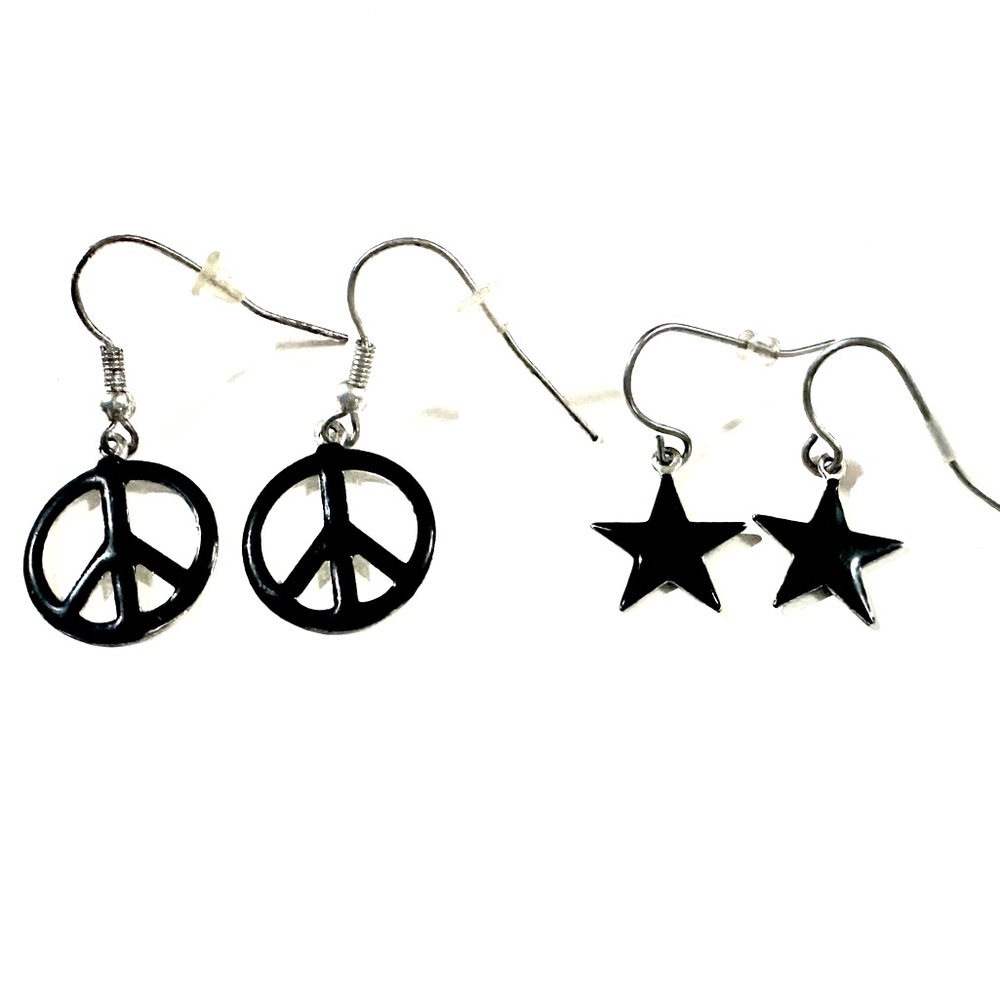 Fun Black Dangle Earrings